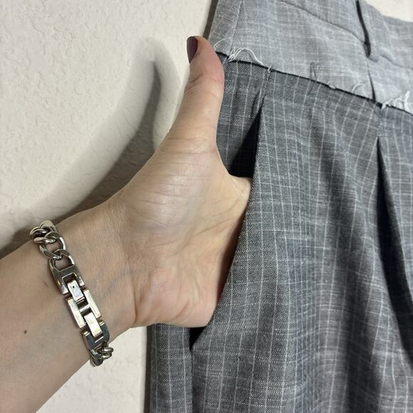 Topshop Deconstructed Pin Stripe Two Toned Gray Suit Blazer (2) Pant (4) - Picture 13 of 16